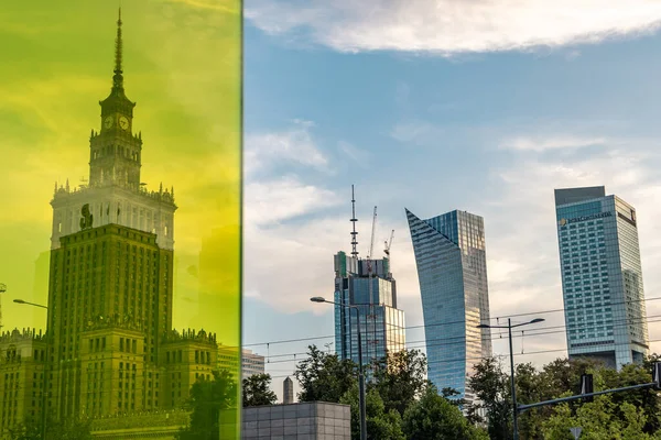 Warsaw Poland August 2021 Palace Culture Science Intercontinental Hotel Zlota — Stock Photo, Image