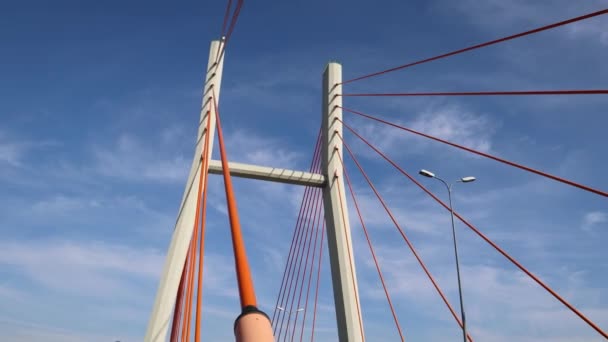 Pont Siekierkowski Sur Vistule Varsovie Pologne Séquences — Video