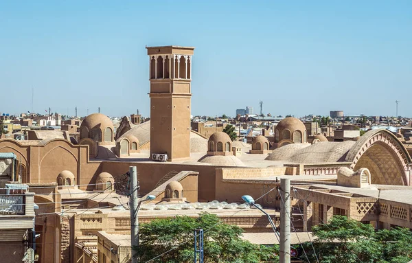 Historisch Deel Van Kashan Stad Met Karakteristieke Windtoren Iran — Stockfoto