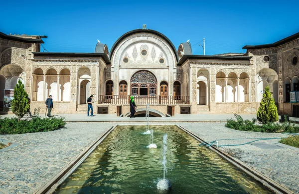 Kashan Iran October 2016 Court Pool House Tabatabaei Family Historic — Stock Photo, Image