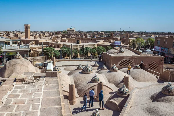 Kashan Irán Octubre 2016 Turistas Tejado Histórica Casa Baños Sultan — Foto de Stock