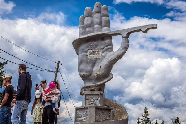 Passe Ciumarna Romênia Julho 2019 Estátua Mão Passe Ciumarna Também — Fotografia de Stock