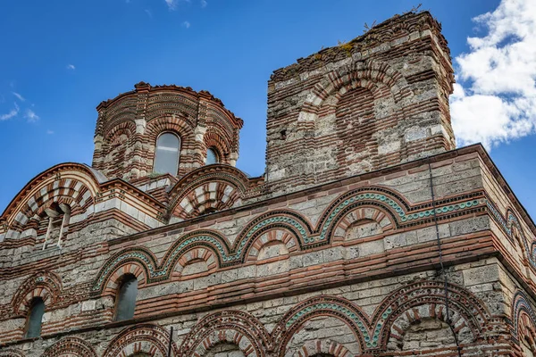 Fachada Cristo Pantocrator Iglesia Casco Antiguo Ciudad Nesebar Bulgaria — Foto de Stock