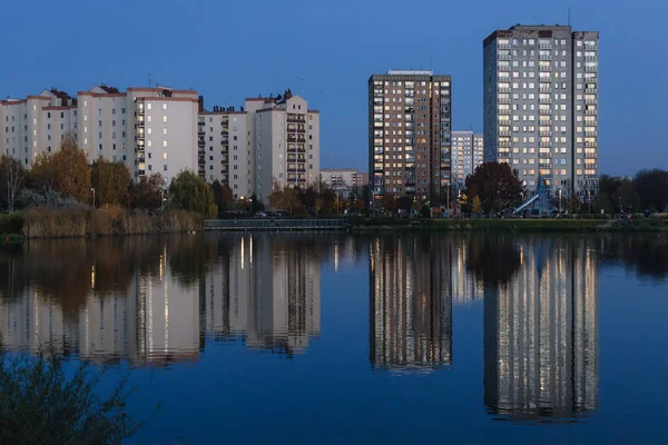 Visa Lägenhetsbyggnader Goclaw Området Warszawa Polen — Stockfoto