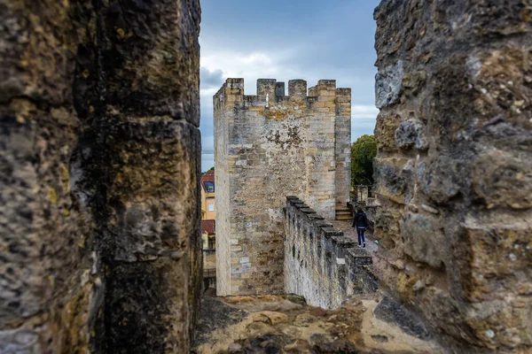 Lissabon Portugal November 2018 Een Van Torens Muren Van Het — Stockfoto