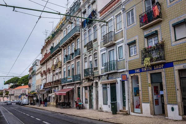 Lisboa Portugal Noviembre 2018 Adosados Calle Junqueira Ciudad Lisboa — Foto de Stock