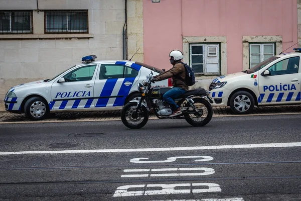 Лісабон Португалія Листопада 2018 Поліцейські Автомобілі Біля Національного Палацу Белема — стокове фото