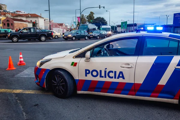 Lizbona Portugalia Listopada 2018 Samochód Policyjny Lizbonie — Zdjęcie stockowe