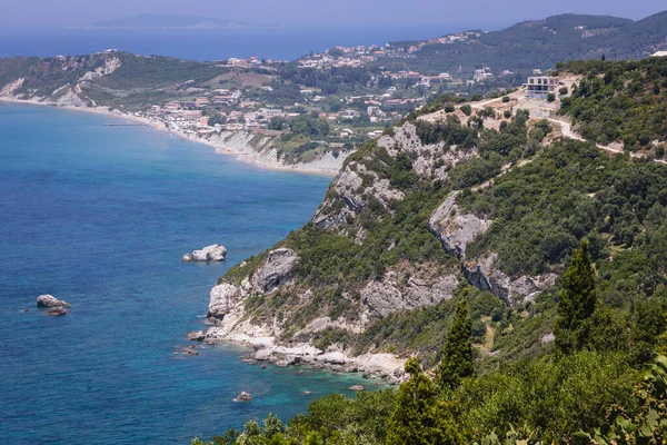 Vista Desde Cima Colina Pueblo Afionas Isla Corfú Grecia —  Fotos de Stock