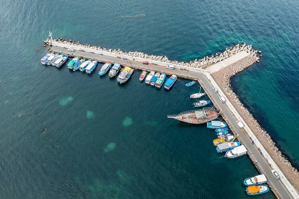 Barcos Puerto Nesebar Ciudad Histórica Una Costa Del Mar Negro —  Fotos de Stock