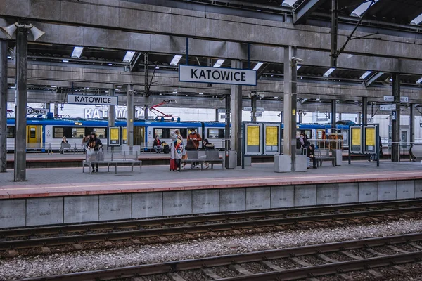 Katowice Poland May 2021 Platforms Main Railroad Station Katowice Silesia — Zdjęcie stockowe