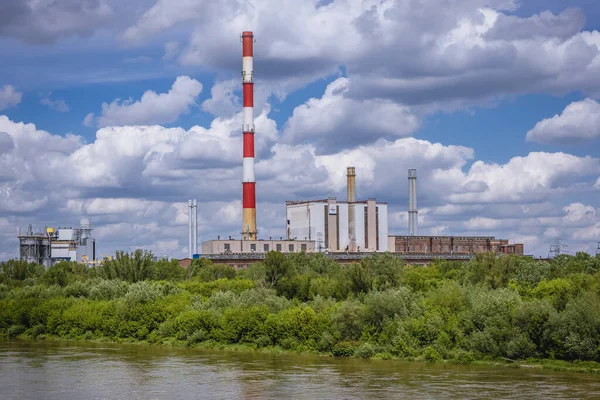 Warsaw Poland May 2021 Zeran Heat Power Station River Vistula — Stockfoto