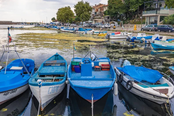 Sozopol Bulgarien September 2021 Båtar Liten Fiskehamn Sozopol Stad Svarta — Stockfoto