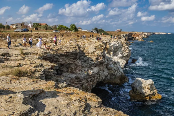 Tyulenovo Bulgaria September 2021 Black Sea Cliffs Tyulenovo Village — Stock Fotó
