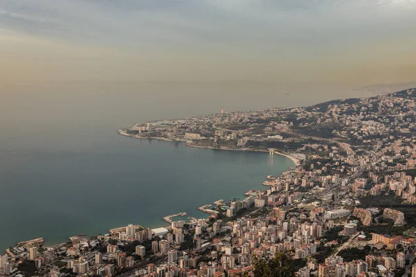 Jounieh Tabarja Cities Aerial View Marian Shrine Our Lady Lebanon — ストック写真