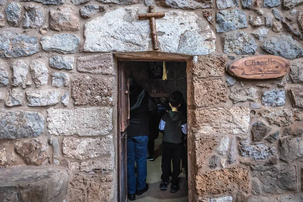 黎巴嫩卡迪沙 2020年3月6日 卡迪沙山谷Hawqa修道院院长夫人礼拜堂入口 — 图库照片