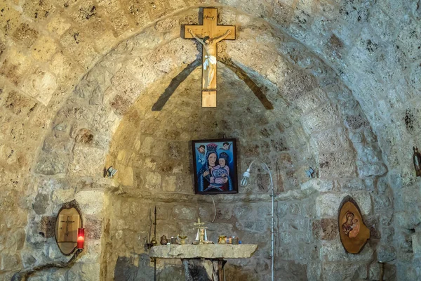 Kadisha Lebanon March 2020 Interior Chapel Our Lady Hawqa Hermitage — Foto de Stock