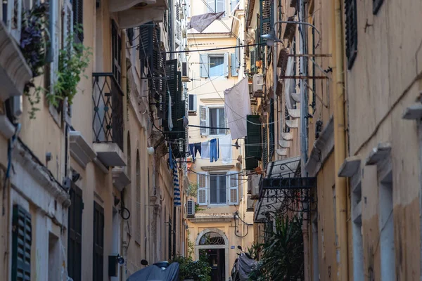 Narrow Alley Residential Building Historic Part Corfu City Capital Corfu — Photo