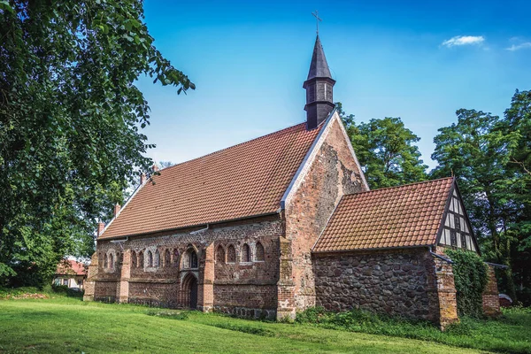 Side View Gothic Church 14Th Century Chlebowo Village West Pomerania — Stockfoto