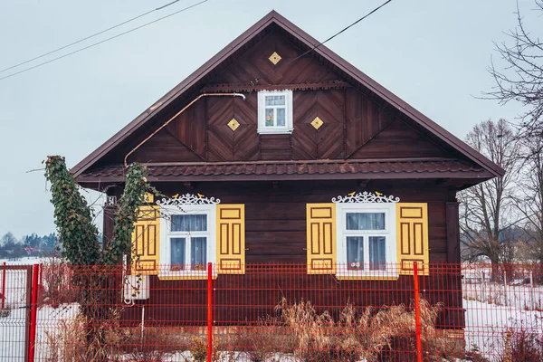 Soce Polen Januari 2018 Houten Huisje Soce Dorp Beroemd Zijn — Stockfoto