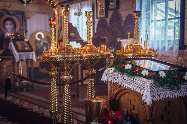 Odrynki Pologne Janvier 2018 Intérieur Église Orthodoxe Skete Saint Antoine — Photo