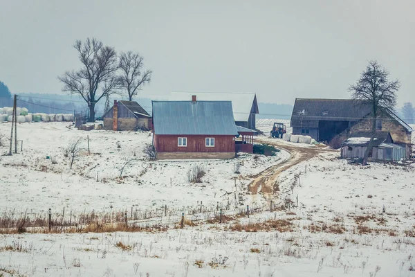 Dublany Pologne Janvier 2018 Ferme Dans Village Dublany Dans Région — Photo