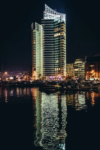 Beirut Libano Marzo 2020 Vista Serale Del Four Seasons Hotel — Foto Stock
