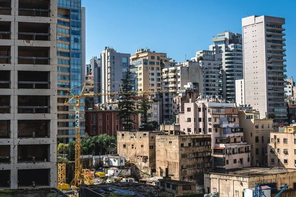 Beyrut Lübnan Mart 2020 Beyrut Minet Hosn Bölgesindeki Binaların Havadan — Stok fotoğraf