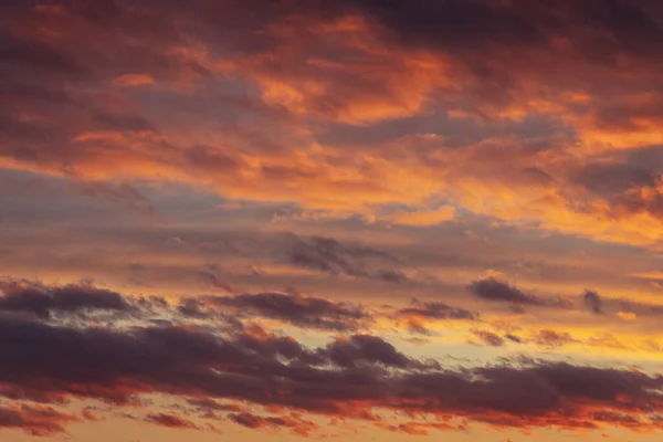 Nuvens Céu Tarde Durante Pôr Sol Polônia — Fotografia de Stock