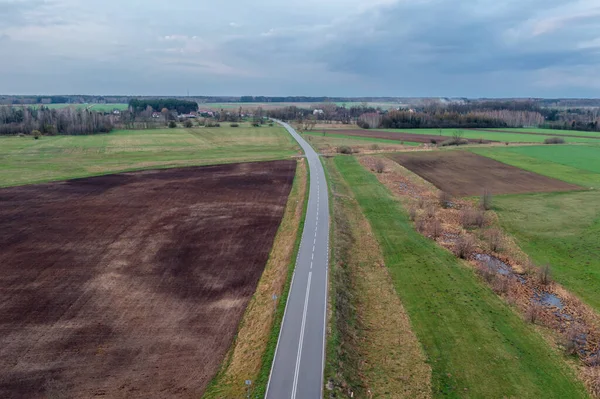 Drone Foto Van Weg Wegrow County Masovia Regio Van Polen — Stockfoto