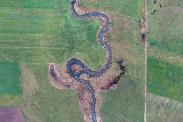 Belczac River Drone Photo Wegrow County Masovia Region Poland — Stock Photo, Image