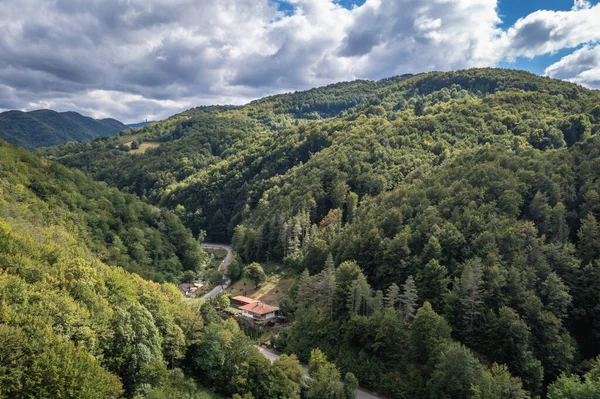 Aeronave Drone Foto Sobre Etar Folk Museu Livre Grabovo Bulgária — Fotografia de Stock