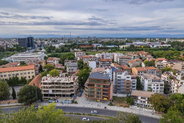 Luftaufnahme Von Gebäuden Vom Nebet Hügel Der Stadt Plovdiv Bulgarien — Stockfoto