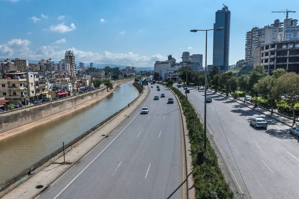 Beyrut Lübnan Mart 2020 Beyrut Nehri Üzerindeki Erivan Köprüsü Beyrut — Stok fotoğraf