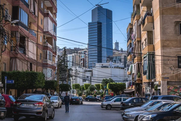 Sin Fil Liban Mars 2020 Rive Gauche Tower Beyrouth Vue — Photo