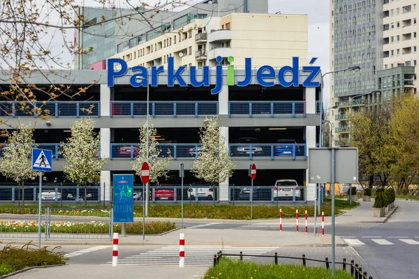 Warsaw Poland April 2021 Park Ride Parking Lot Next Wilanowska — Stok fotoğraf