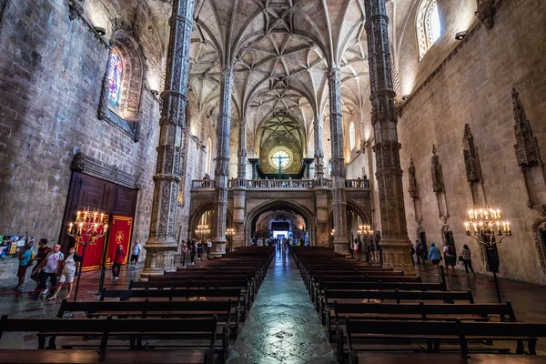 Lisbon Portugal October 2018 Main Nave Church Jeronimos Monastery Lisbon — Stockfoto