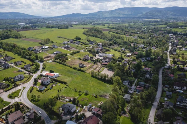 Aerial View Miedzyrzecze Gorne Village Silesia Region Poland — 스톡 사진