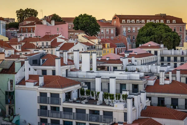 Tenement Houses Seen Roof Hotel Mundial Lisbon Portugal — стокове фото