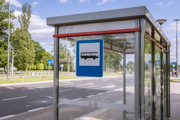 Bus Stop Slowackiego Street Warsaw Poland — Stockfoto