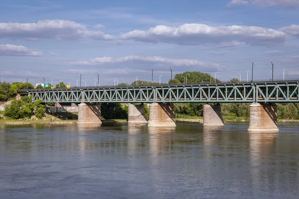 Citadel Rail Bridge Vistula River Warsaw City Poland — Foto de Stock
