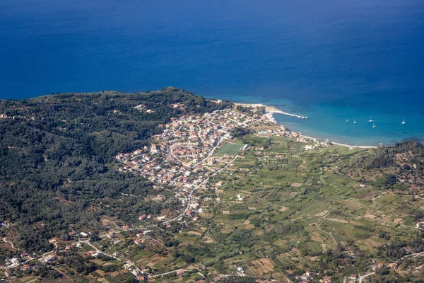 Greek Island Corfu Also Called Kerkyra Aerial View Passenger Plane — Stock fotografie