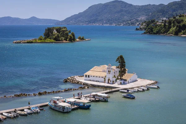 Vlacherna Monastery Pontikonisi Island Corfu Town Corfu Island Greece — Foto Stock