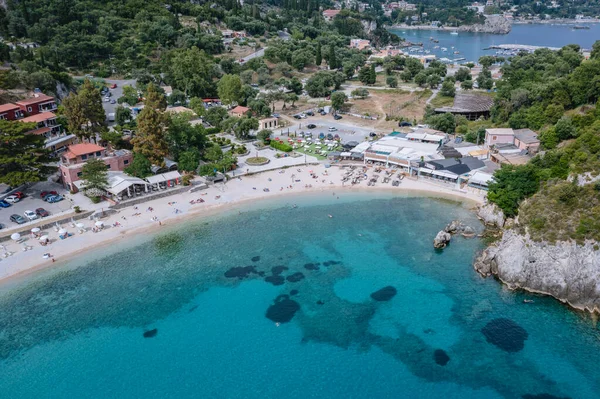 Agios Petros Beach Palaiokastritsa Village Corfu Island Greece — Fotografia de Stock