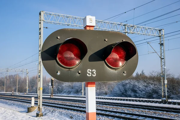 Level Crossing Signals Rogow Village Lodz Province Poland — Stockfoto