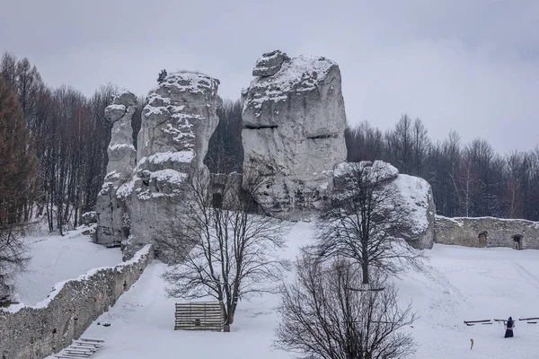 Limestone Rocks Ogrodzieniec Castle Polish Jura Region Poland — Stockfoto