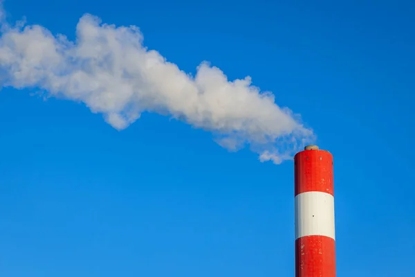 Chimney Plant White Smoke Power Station Poland — Stockfoto