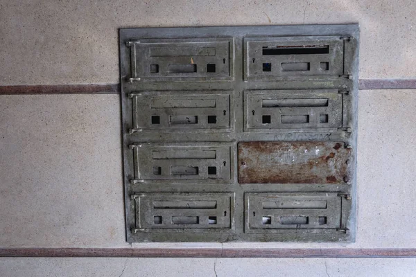 Old Letter Boxes Modernist Tenement House 1938 Rzeszow City Poland — Stock Photo, Image