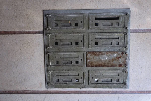 Old Letter Boxes Modernist Tenement House 1938 Rzeszow City Poland —  Fotos de Stock