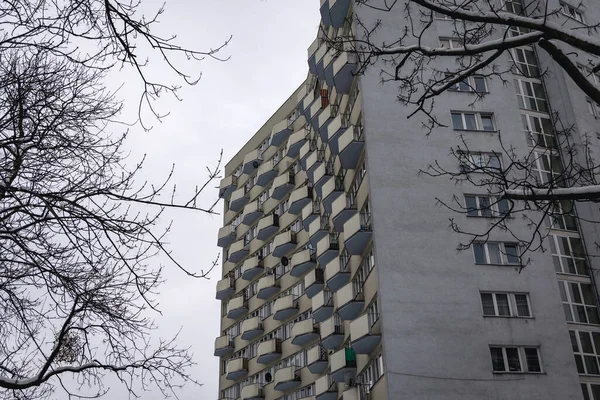 Facade Apartment Building Ochota District Warsaw City Poland — Photo